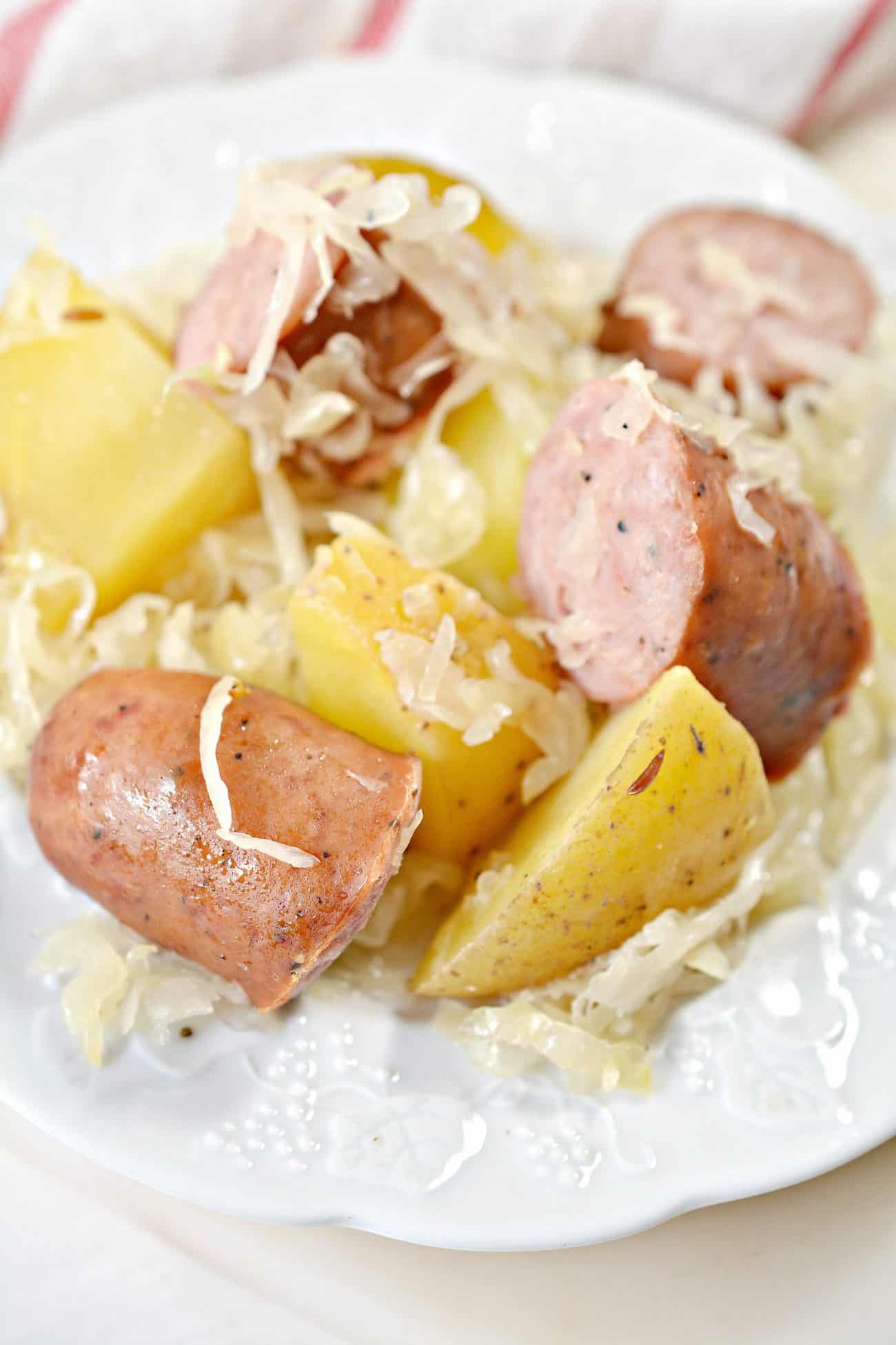 Pokish Sausage, Sauerkraut And Potatoes (Crockpot)