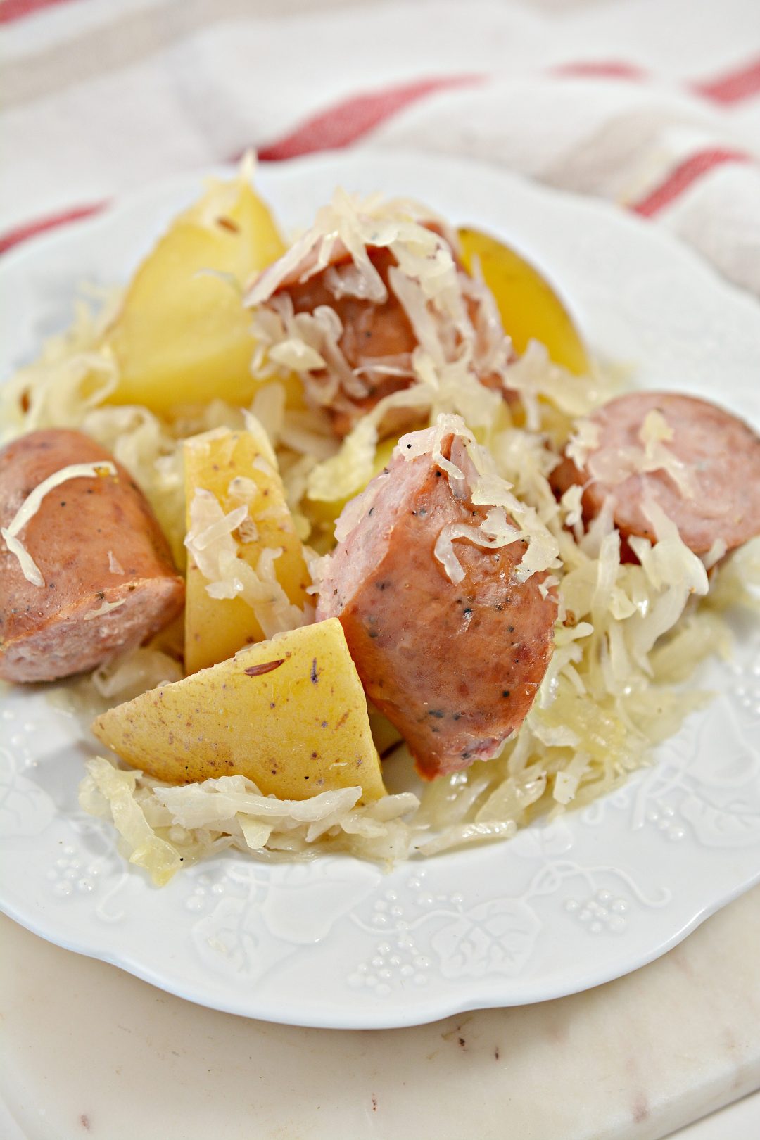 Polish Sausage, Sauerkraut And Potatoes (Crockpot) - Sweet Pea's Kitchen