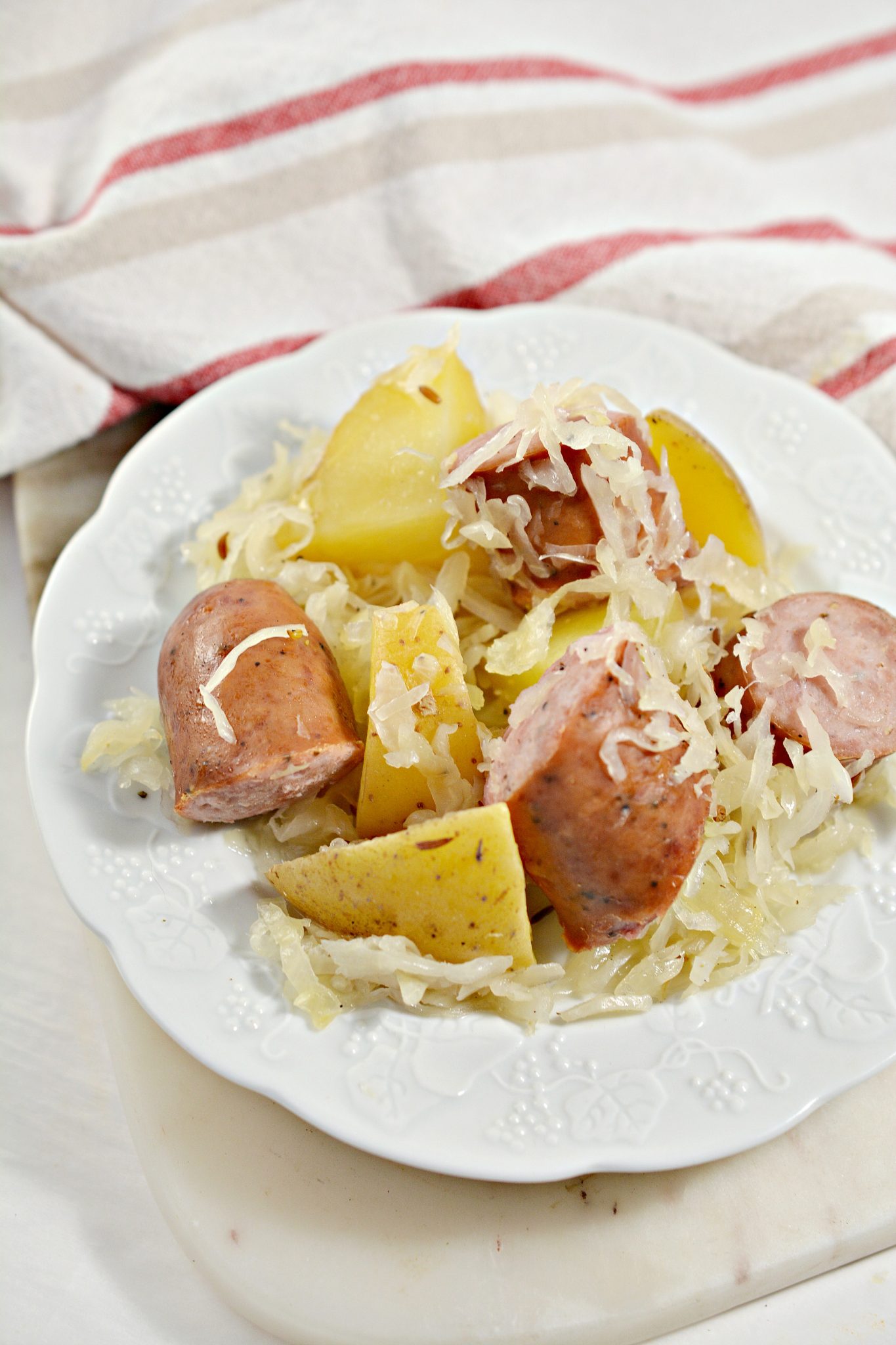 Polish Sausage, Sauerkraut And Potatoes (Crockpot) - Sweet Pea's Kitchen