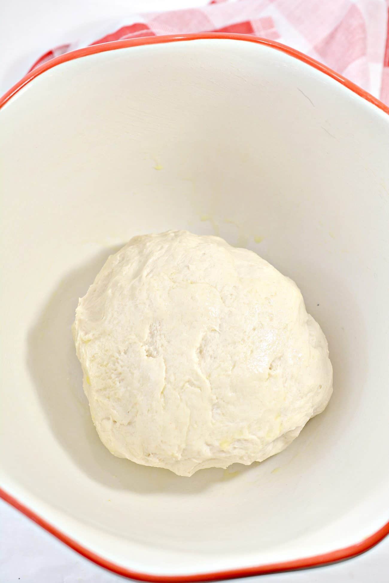 Place the dough in a well-greased large bowl, and turn over a few times to coat it well so it does not stick.