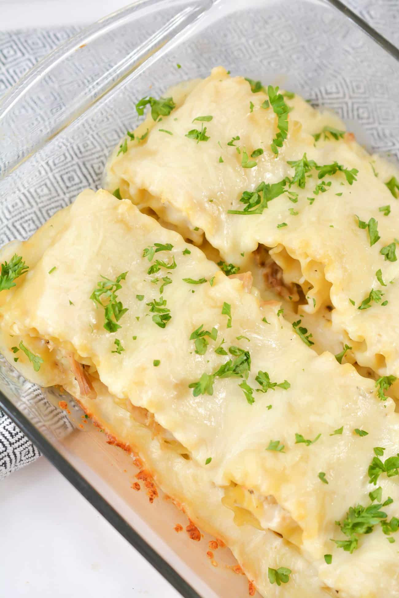 Chicken Alfredo Lasagna Rollups - Sweet Pea's Kitchen