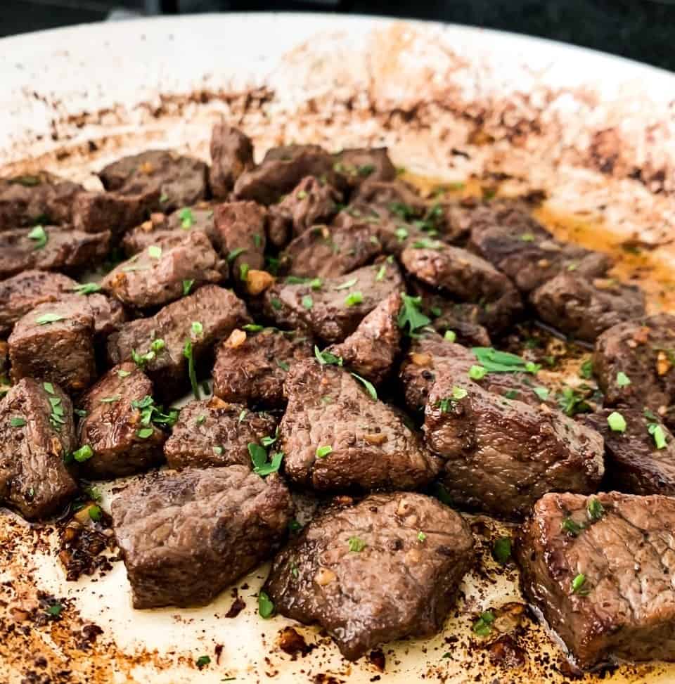 Steak Bites with Garlic Butter & Mustard Dipping Sauce Sweet Pea's