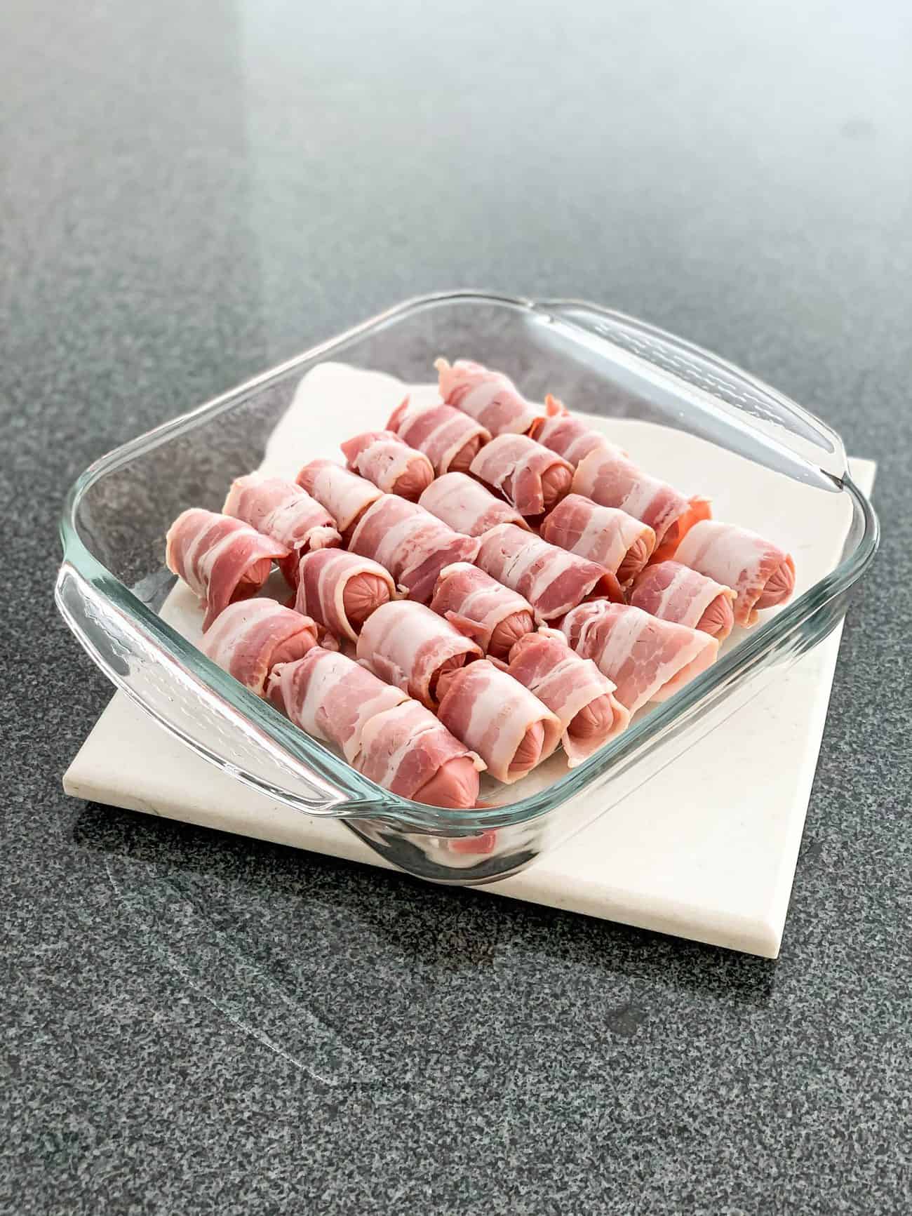 Bacon Wrapped Smokies With Brown Sugar and Butter 