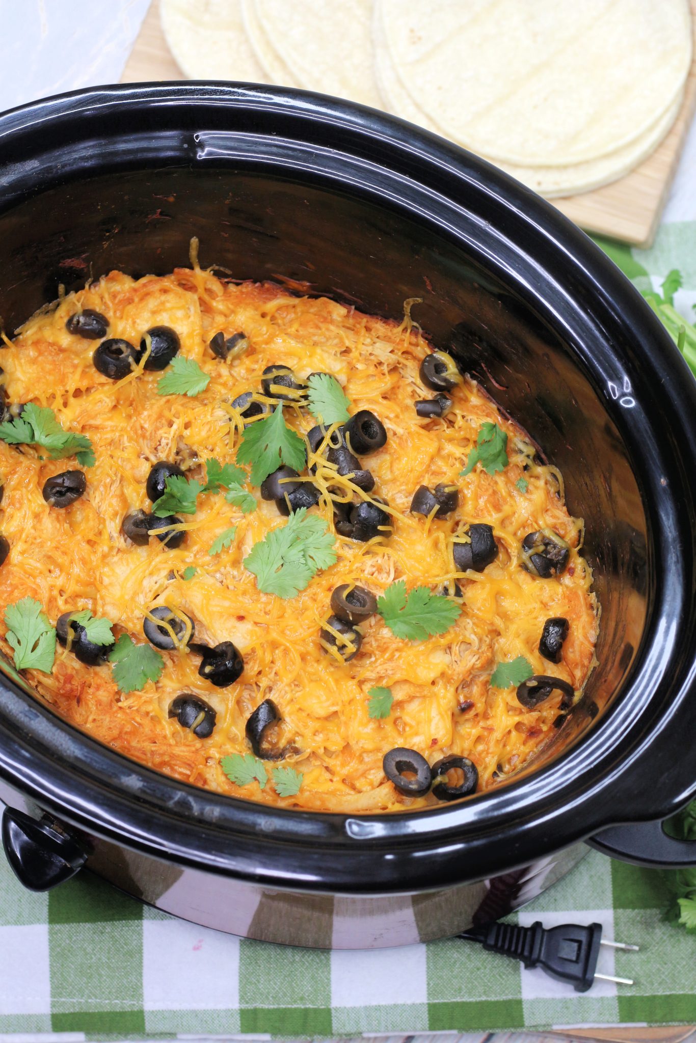 Crock Pot Chicken Enchilada Casserole Sweet Peas Kitchen