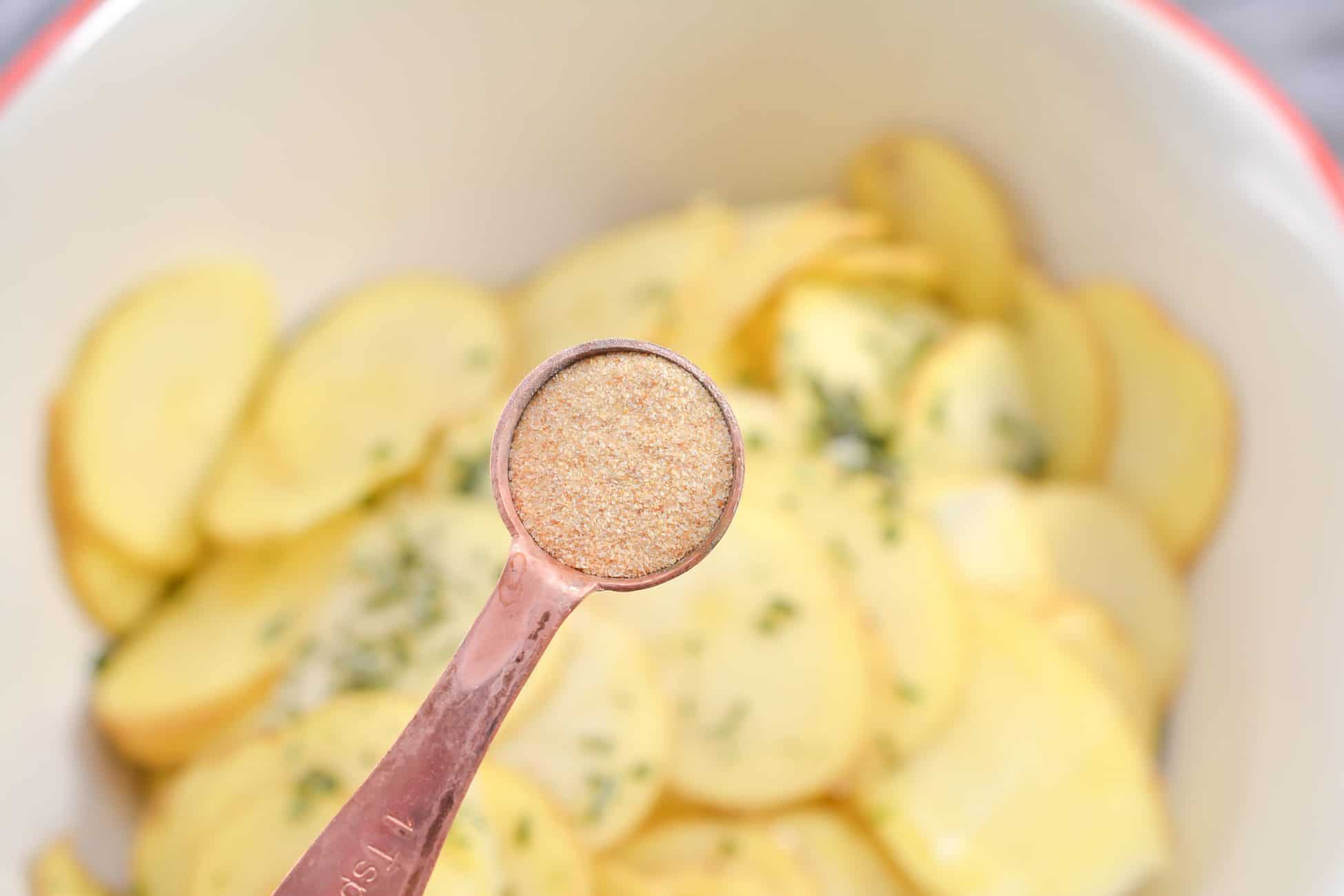 Add garlic powder, salt, and pepper to taste.