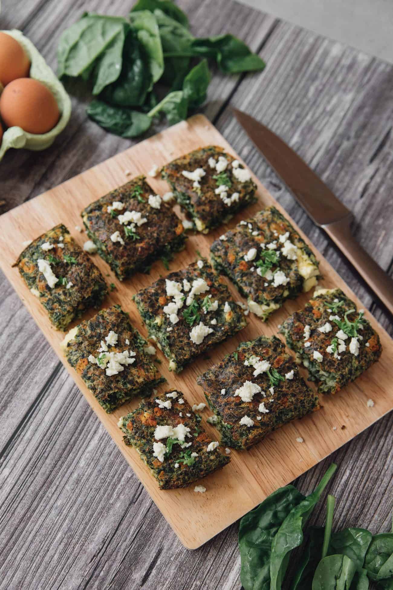 Greek Spinach and Cheese Quiche Squares