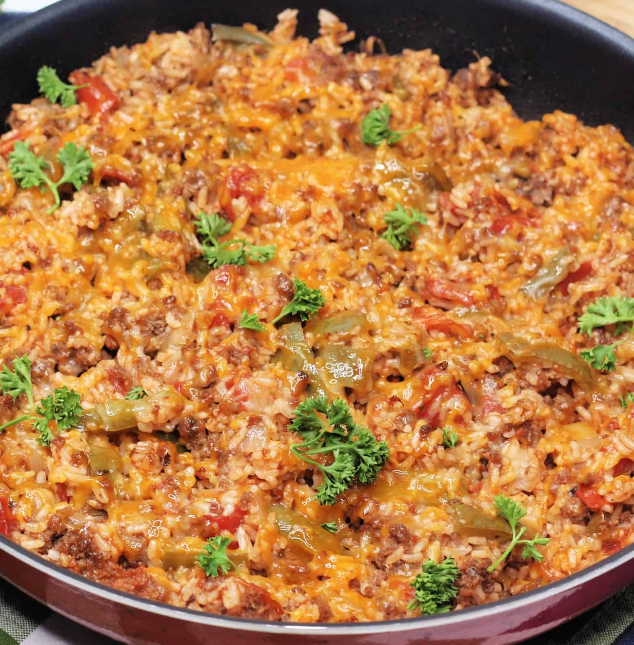 Ground Beef Stuffed Pepper Skillet - Sweet Pea's Kitchen