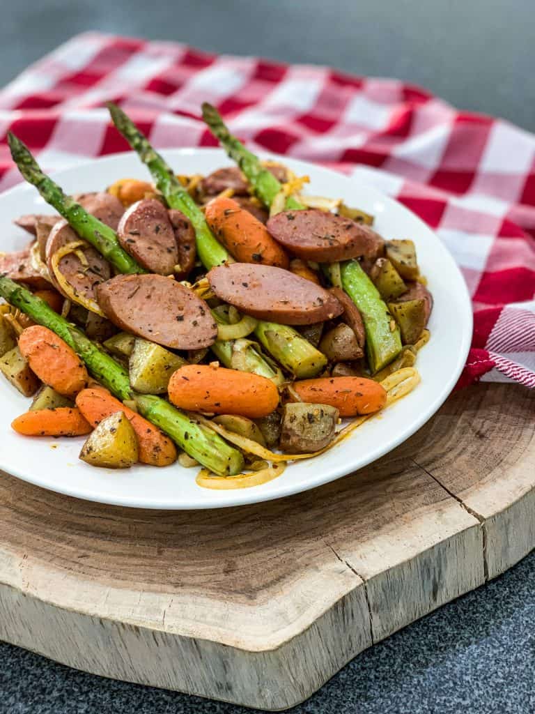 Kielbasa Veggie Sheet Pan Dinner - Sweet Pea's Kitchen