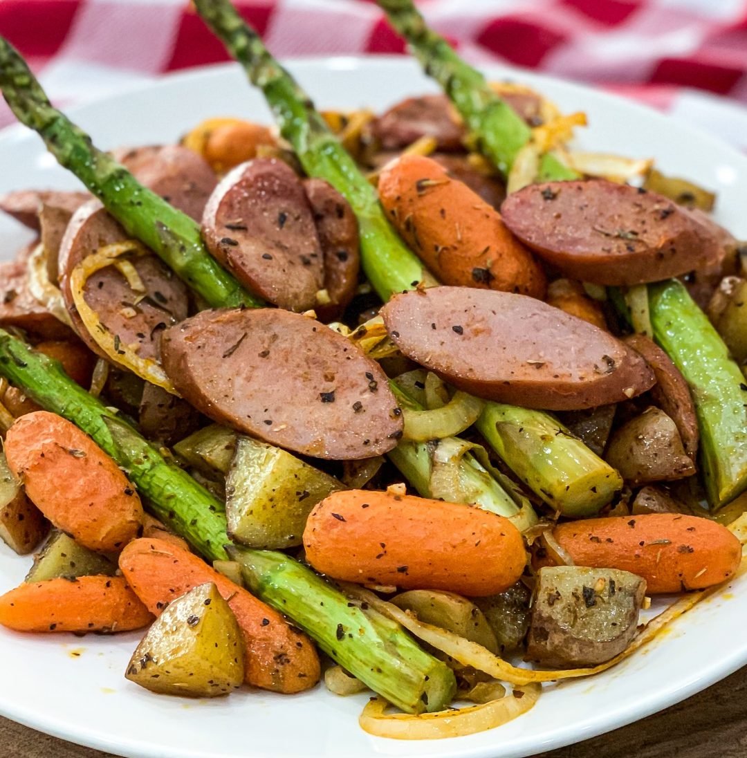 Kielbasa Veggie Sheet Pan Dinner - Sweet Pea's Kitchen