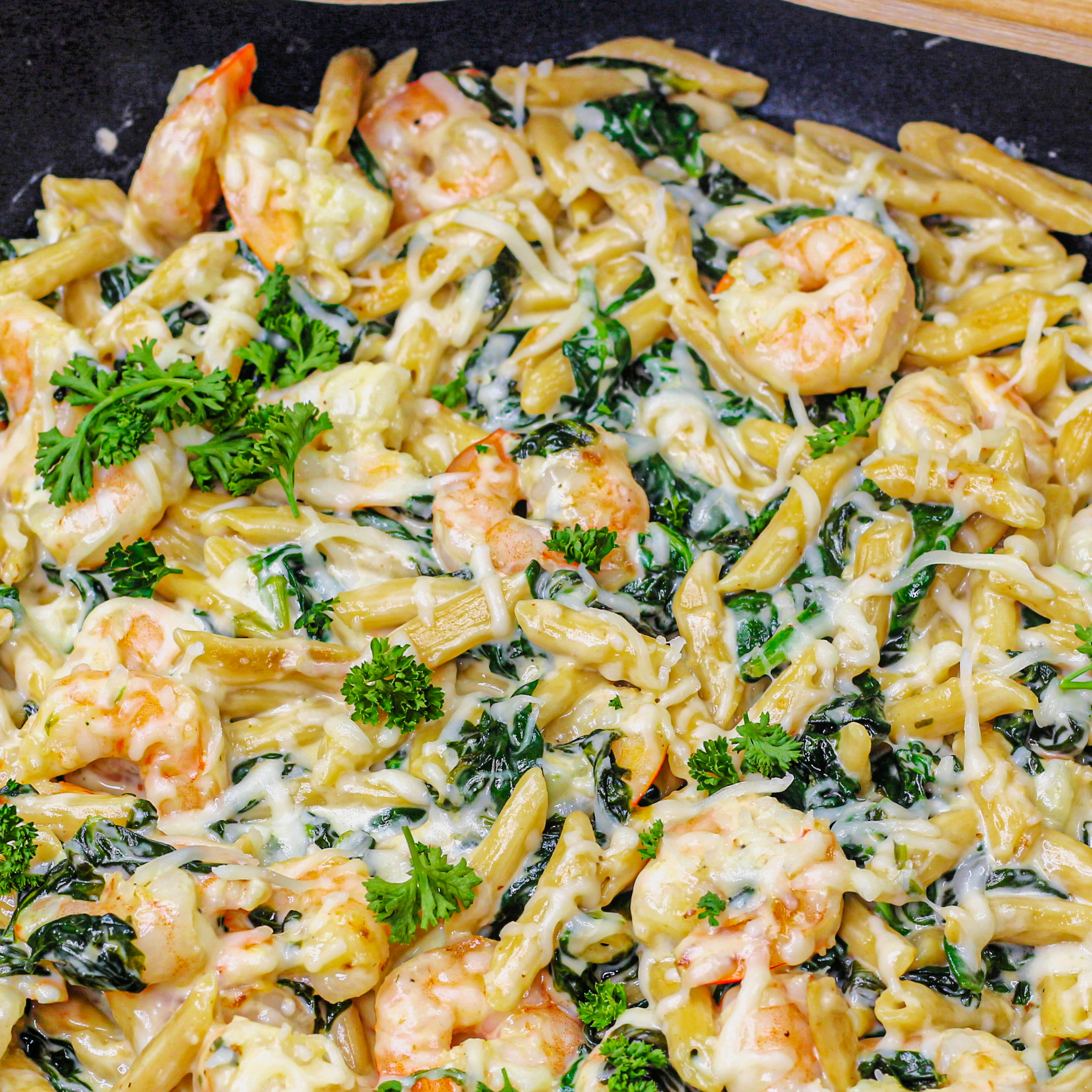 Cheese Shrimp Penne Pasta &amp; Spinach-image