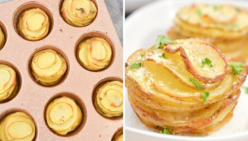 cheesy potatoes in muffin tins cheesy potatoes in muffin tins