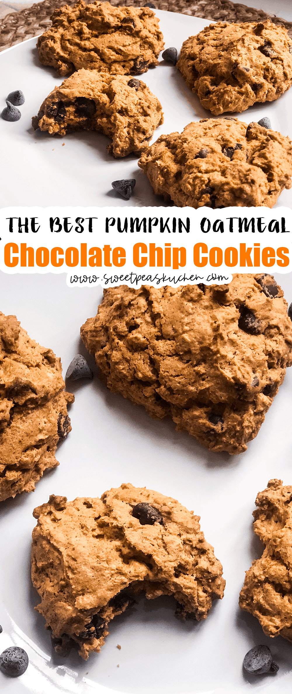 The BEST Pumpkin Oatmeal Chocolate Chip Cookies