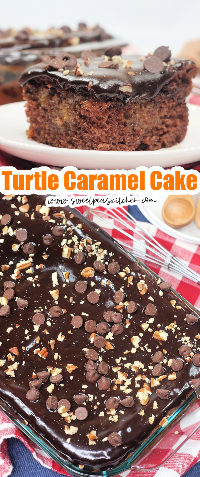 Turtle Caramel Cake - Sweet Pea's Kitchen