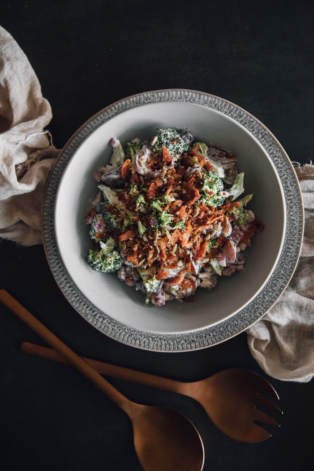 Broccoli Salad With Red Grapes, Bacon and Sunflower Seeds Sweet Pea's
