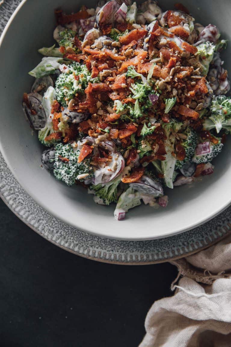 Broccoli Salad With Red Grapes, Bacon and Sunflower Seeds Sweet Pea's
