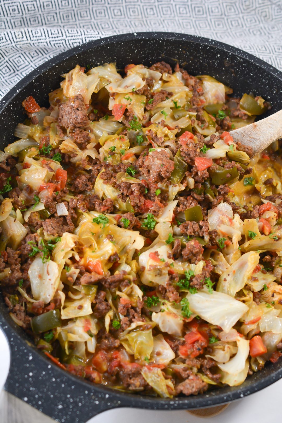 Cheesy Ground Beef and Cabbage Skillet - Sweet Pea's Kitchen