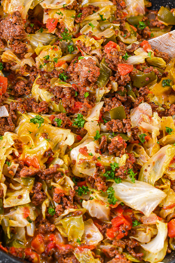 Taco Ground Beef and Cabbage Skillet Meal - Sweet Pea's Kitchen