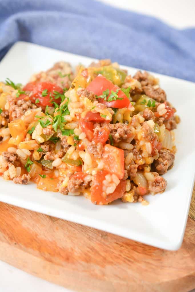 Ground Beef Stuffed Pepper Skillet - Sweet Pea's Kitchen