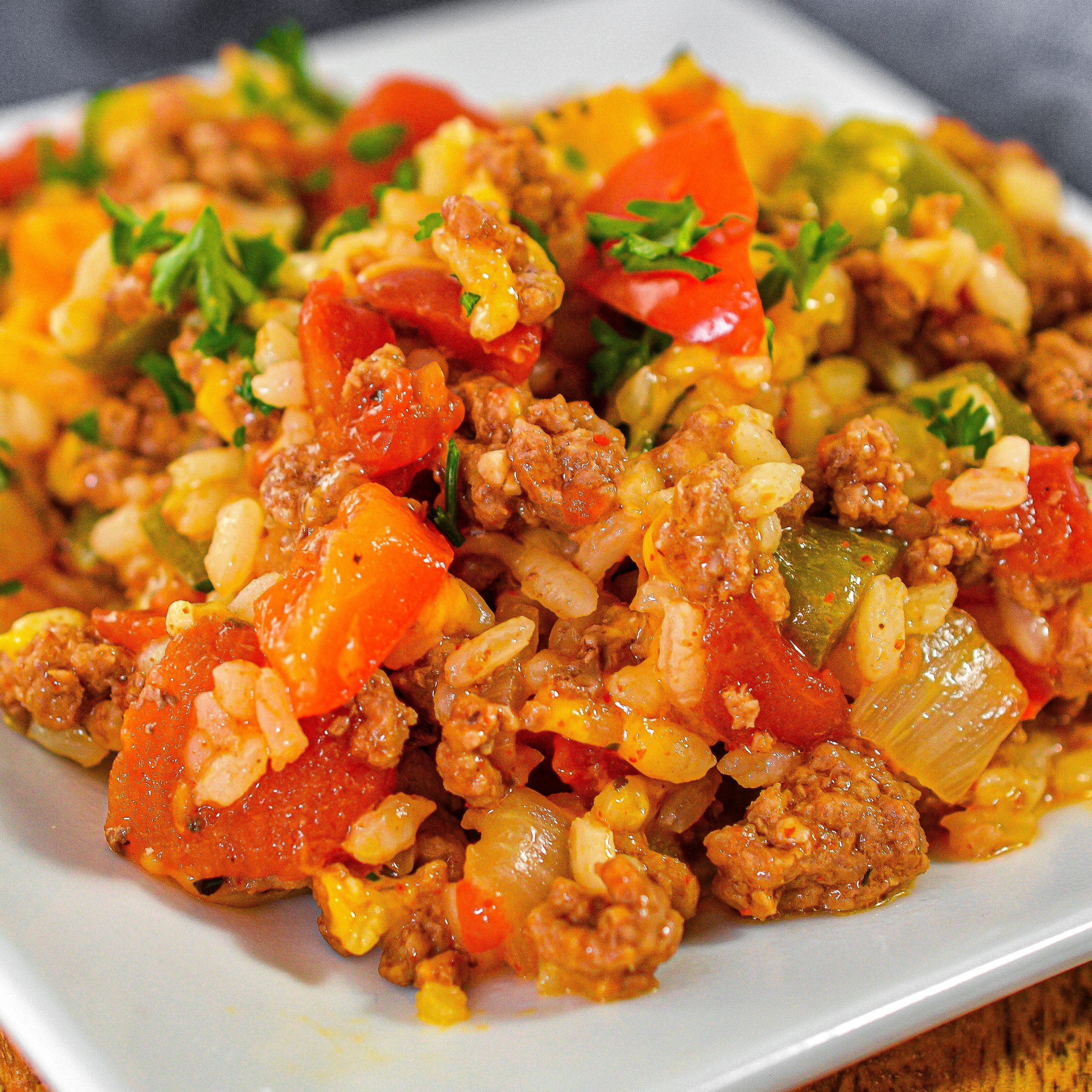 Ground beef and peppers skillet-image