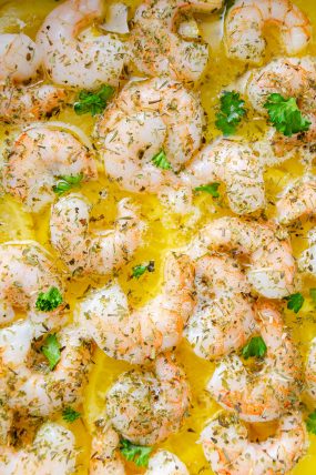 lemon butter baked shrimp, baked lemon butter shrimp, baked shrimp