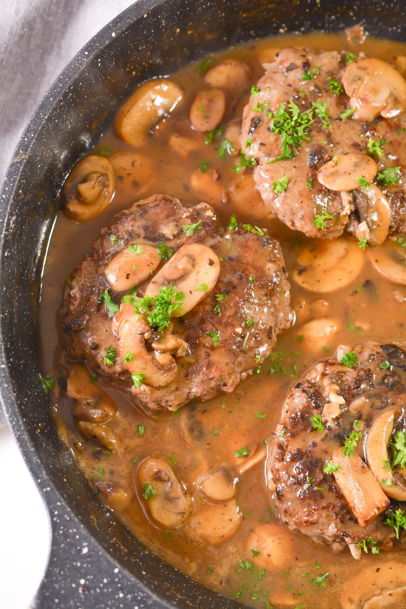 Salisbury Steak with Garlic Mashed Potatoes and Mushroom Gravy Sweet