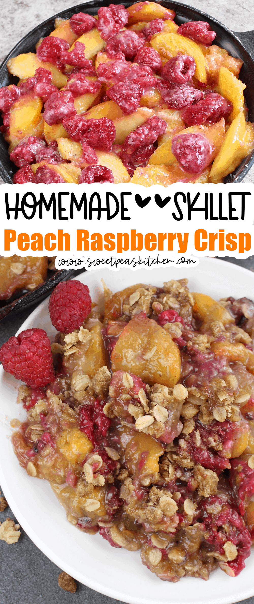 Skillet Peach Raspberry Crisp