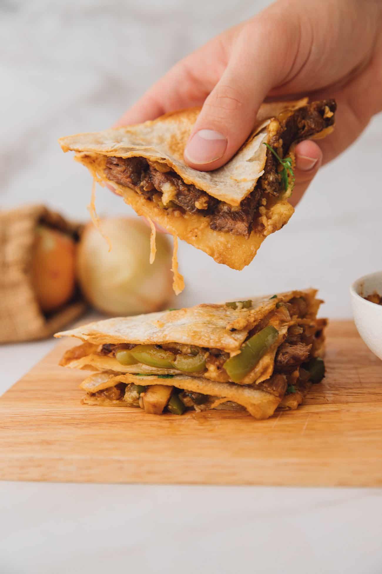 Steak Cheese Steak Quesadillas - Sweet Pea's Kitchen