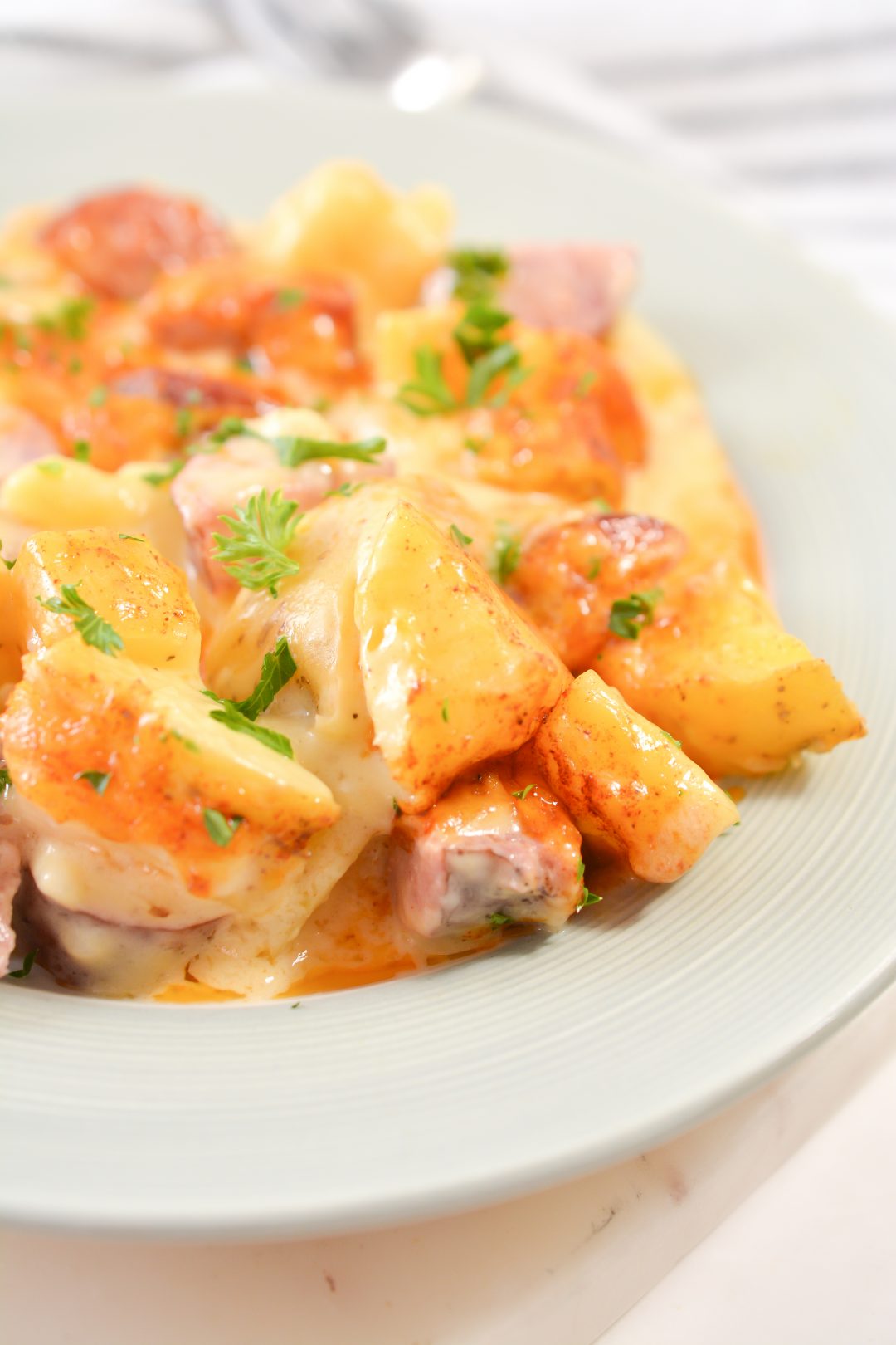 Cheese, Potato and Smoked Sausage Casserole - Sweet Pea's Kitchen