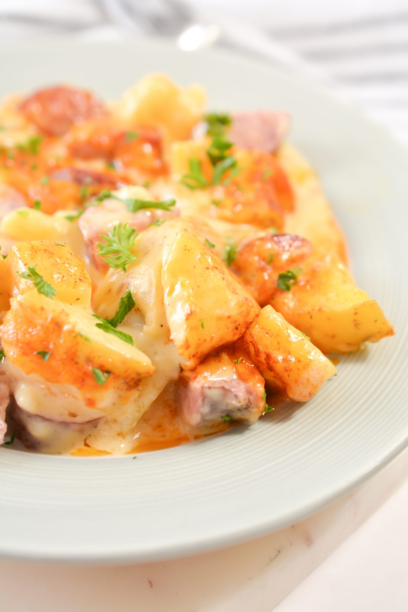 Cheese, Potato and Smoked Sausage Casserole - Sweet Pea's Kitchen