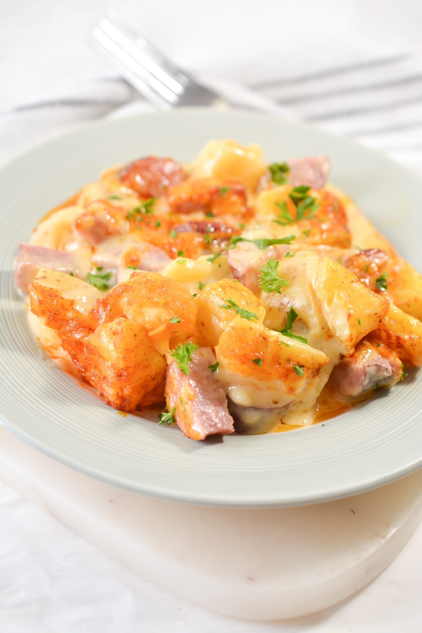 Cheese, Potato and Smoked Sausage Casserole - Sweet Pea's Kitchen