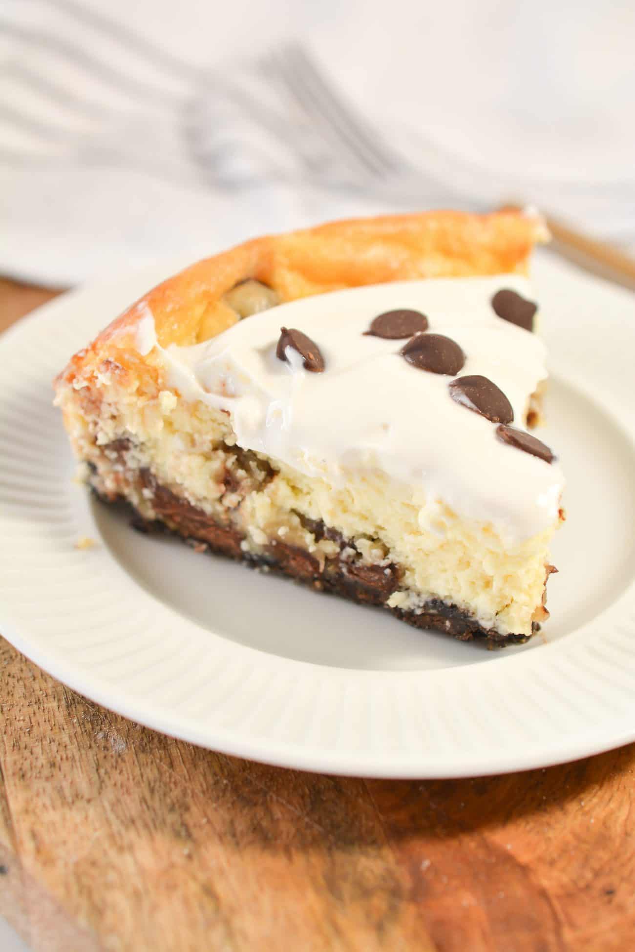 Chocolate Chip Cookie Dough Cheesecake - Sweet Pea's Kitchen