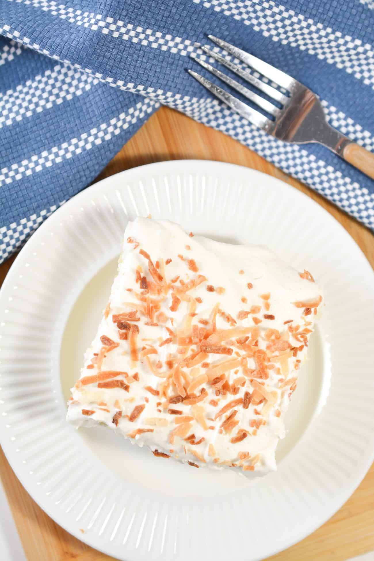 Coconut Topped Cream Cheese Sheet Cake