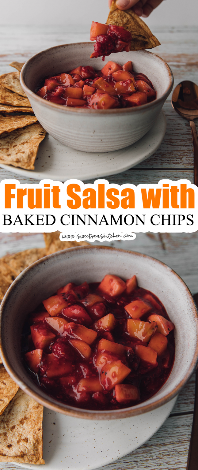 Fruit Salsa with Baked Cinnamon Chips - Sweet Pea's Kitchen