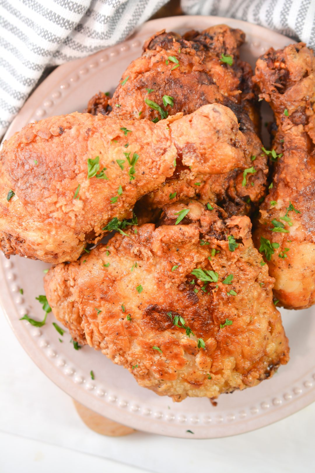 Man Catching Crispy Fried Chicken - Sweet Pea's Kitchen