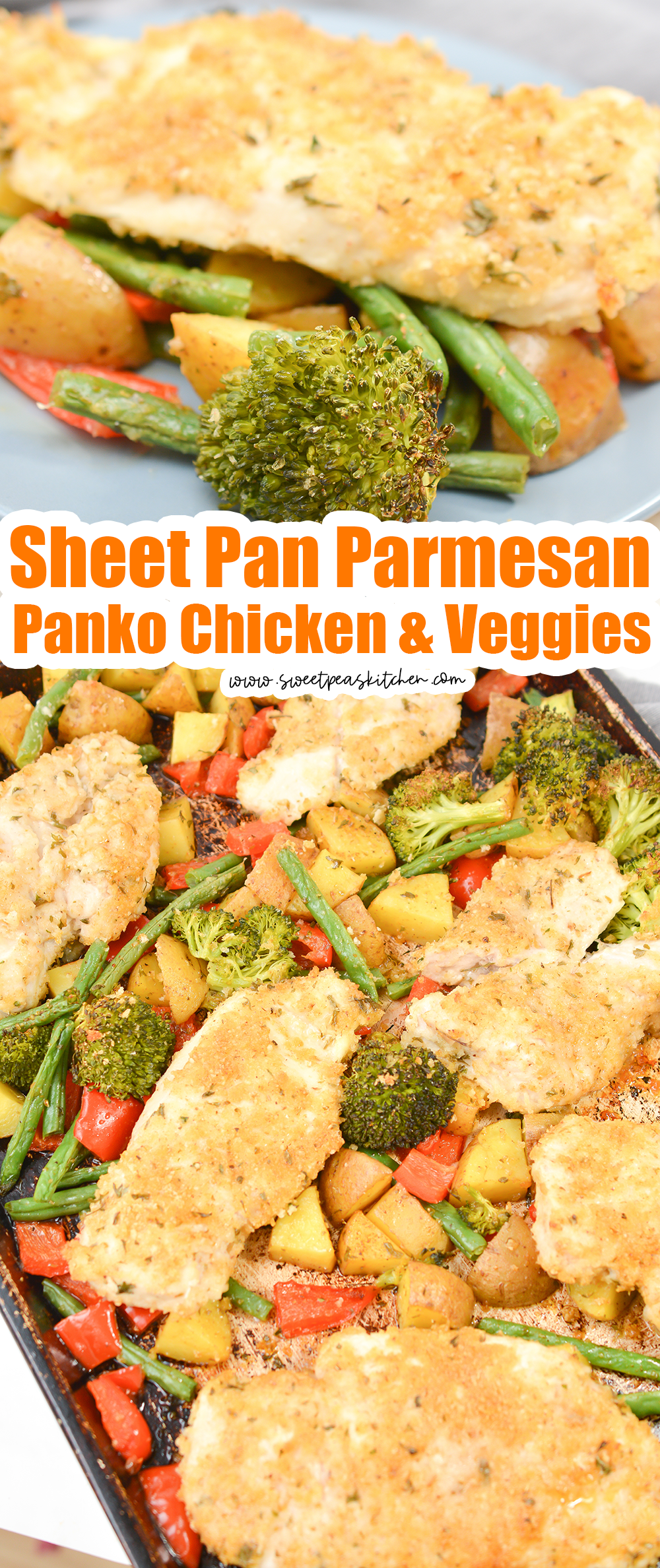 Sheet Pan Parmesan and Panko Chicken and Veggies