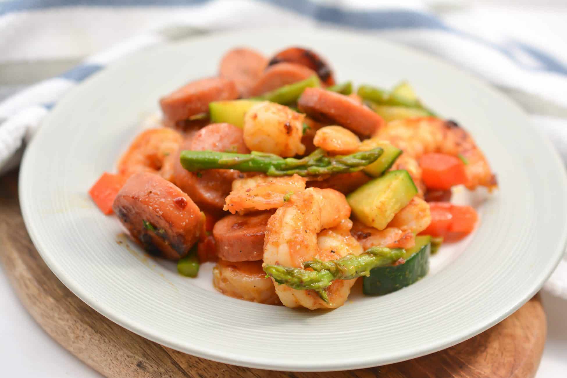 Shrimp and Sausage Veggie Skillet