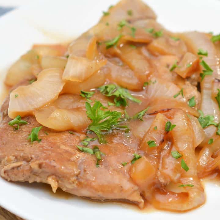 Smothered Pork Chops with Onions in Red Eye Gravy - Sweet Pea's Kitchen