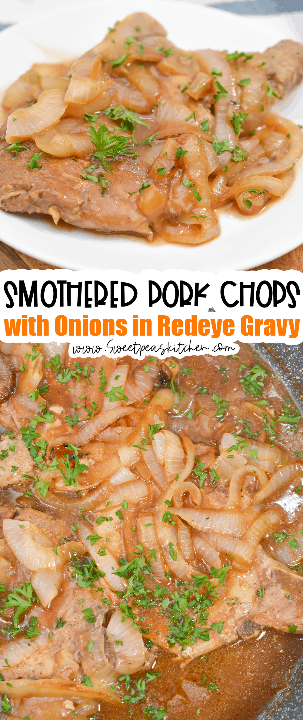 Smothered Pork Chops with Onions in Red Eye Gravy