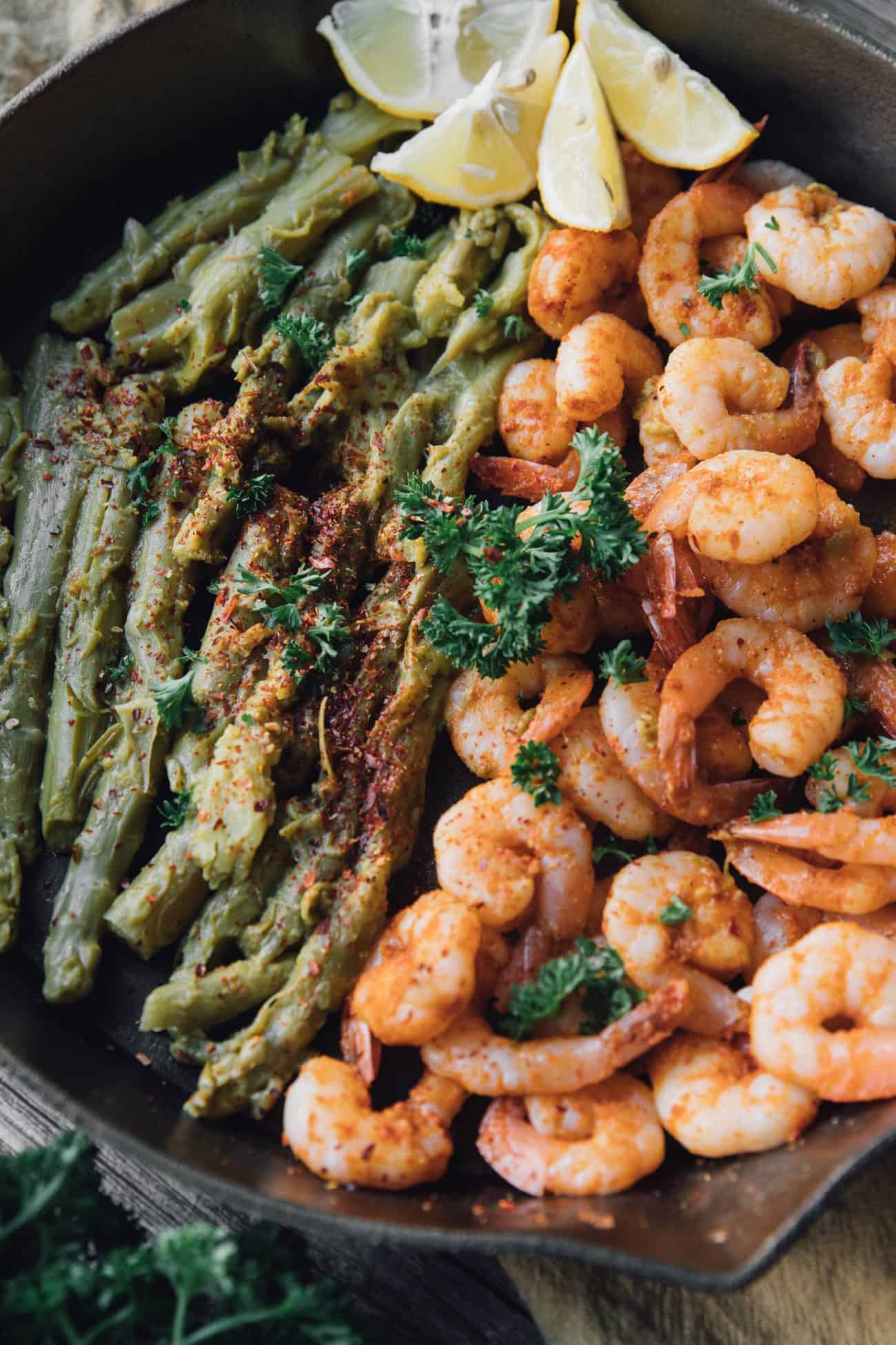 Blackened Shrimp and Asparagus