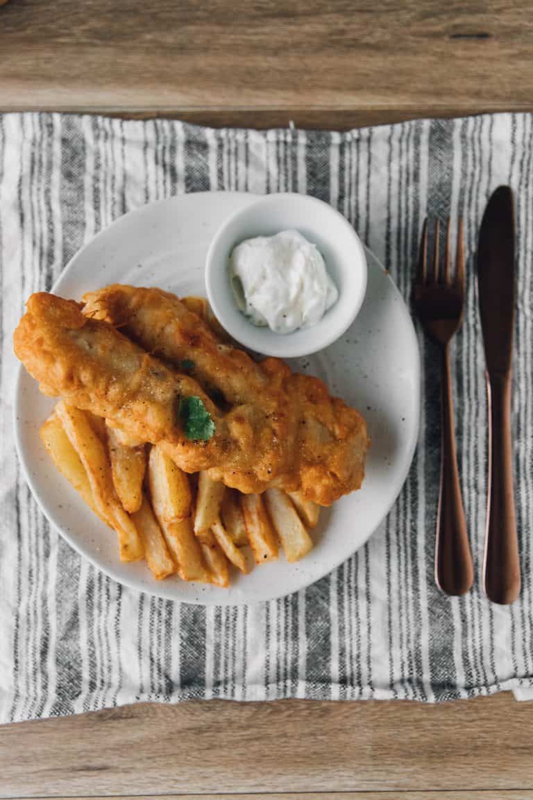 British Beer Battered Fish & Chips - Sweet Pea's Kitchen