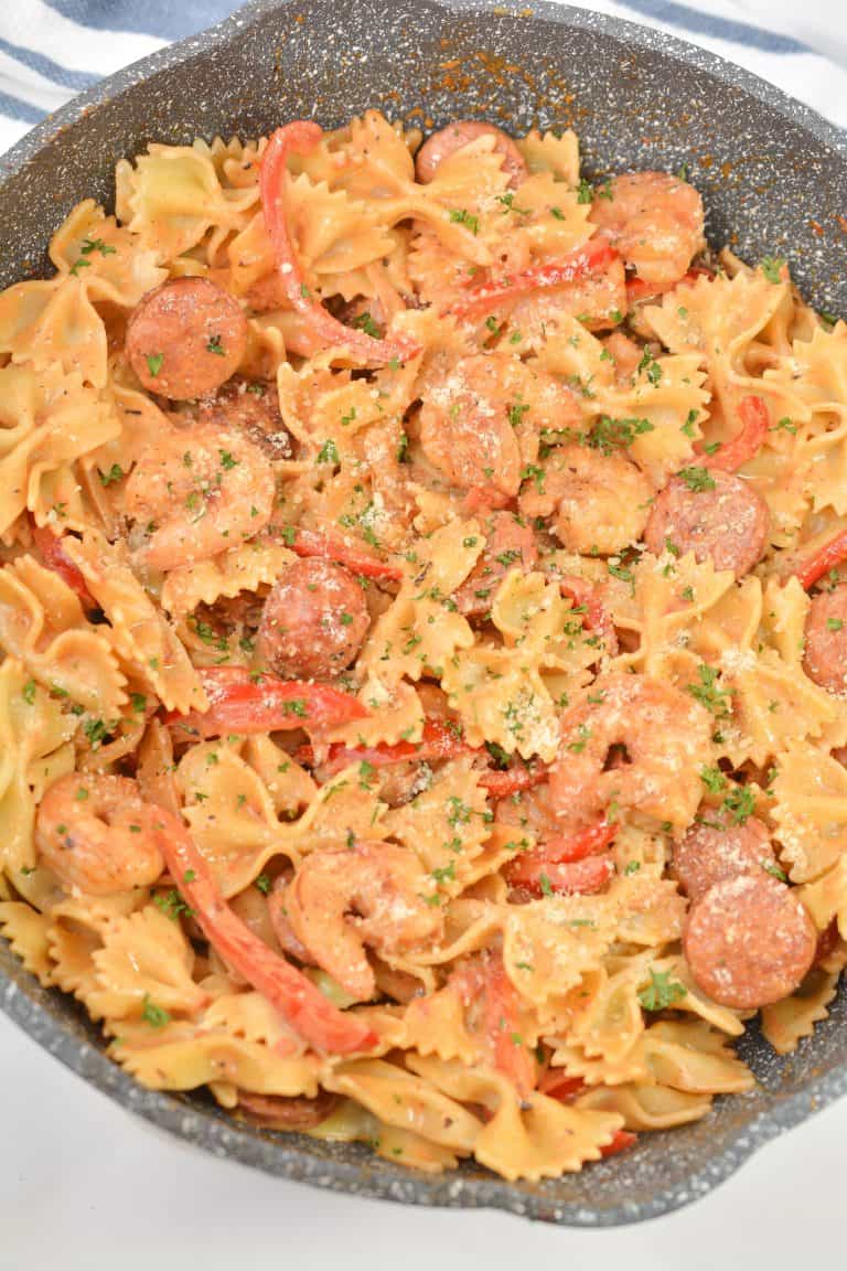 Cajun Shrimp Pasta with Sausage - Sweet Pea's Kitchen