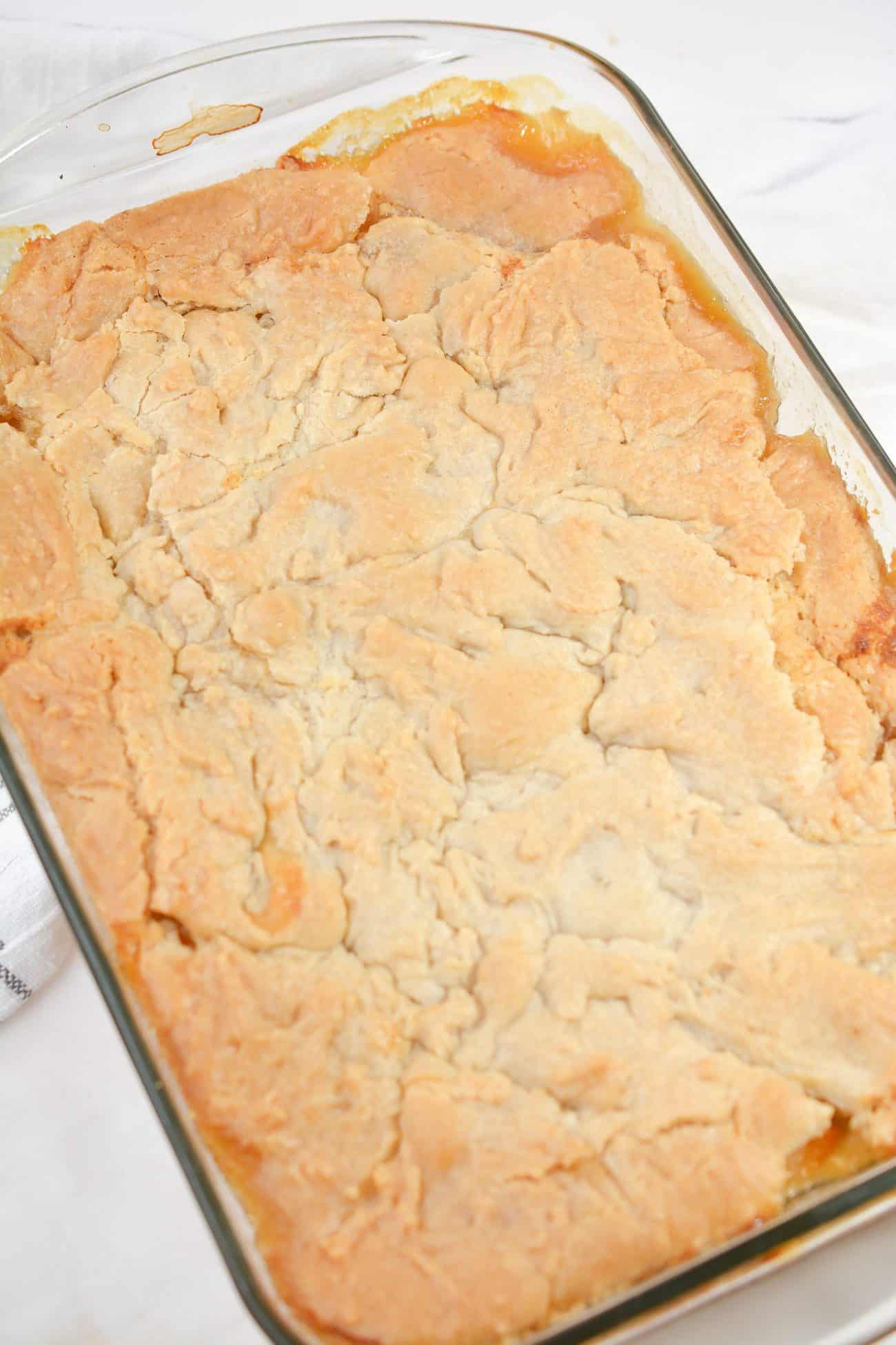 Cookie Crusted Peach Cobbler, sugar cookie peach cobbler, peach cobbler