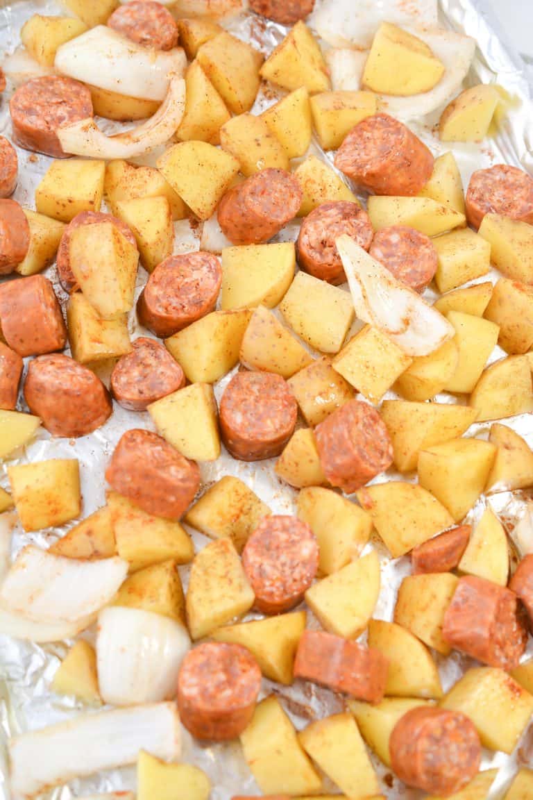 One Pan Oven Roasted Potatoes, Sausage and Peppers Sweet Pea's Kitchen