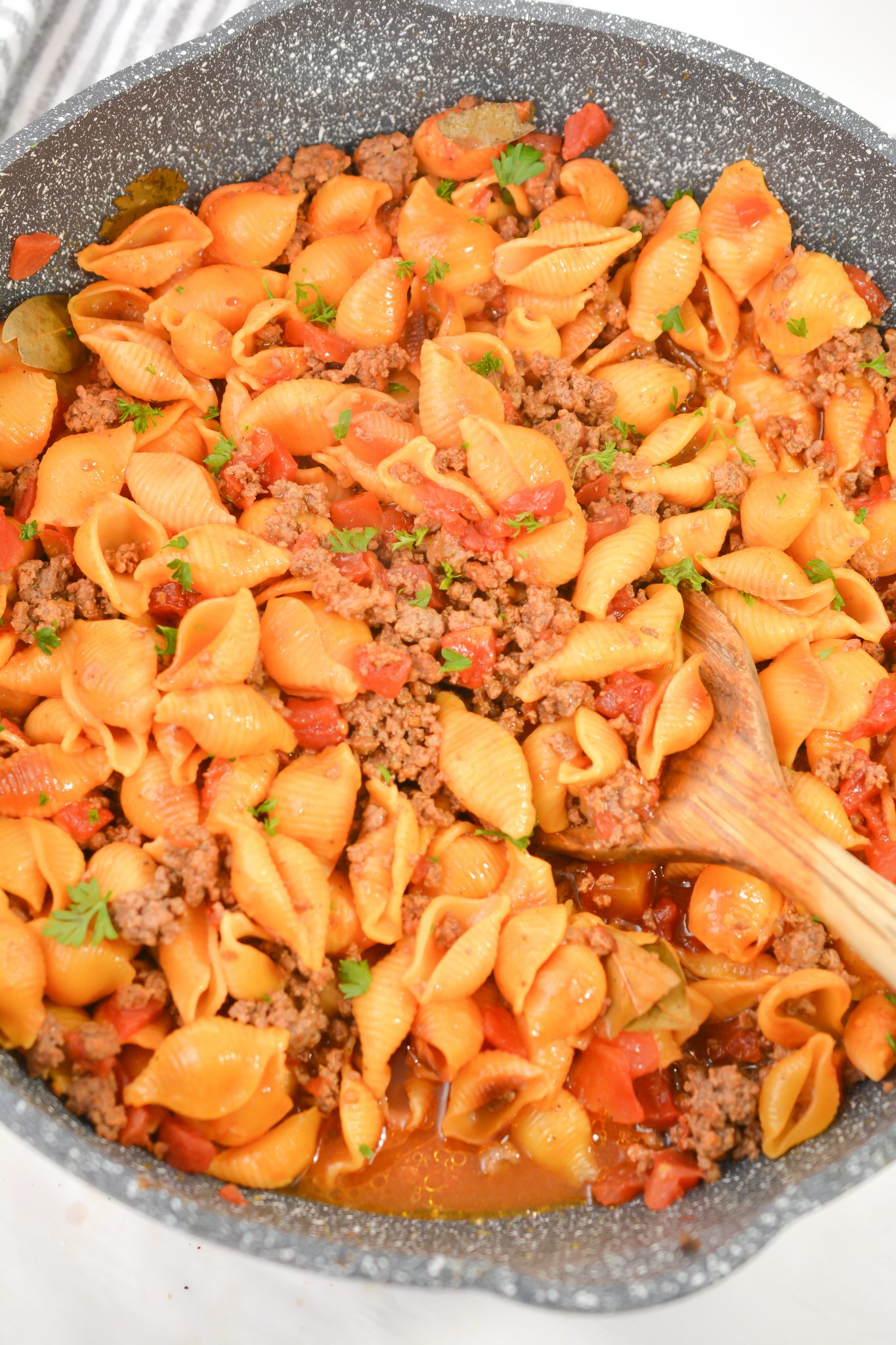 Pasta Shells with Ground Beef - Sweet Pea's Kitchen