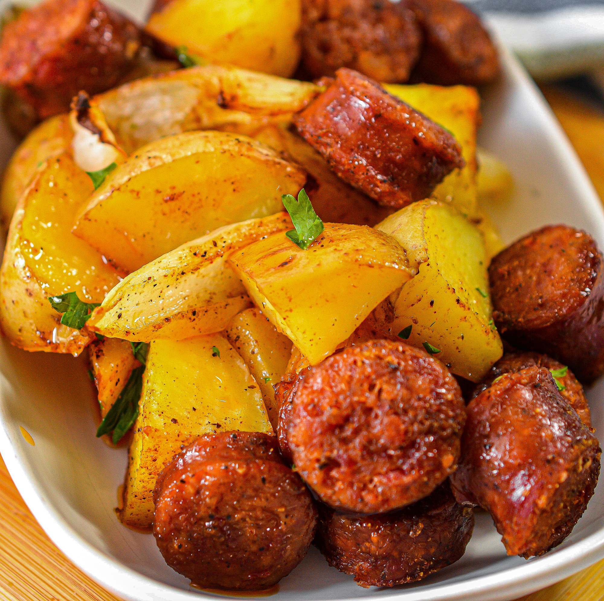 One Pan Roasted Potatoes, Sausage and Peppers - Skinnytaste