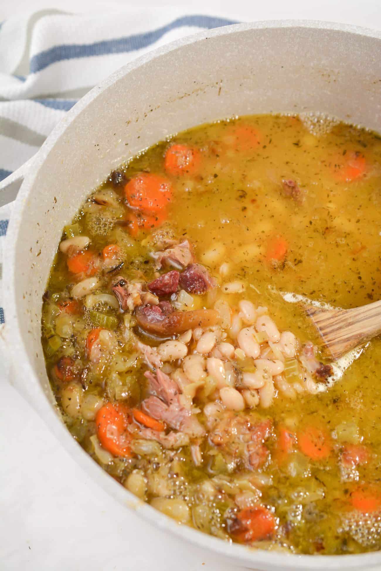 Beans Cooked with Ham Hocks