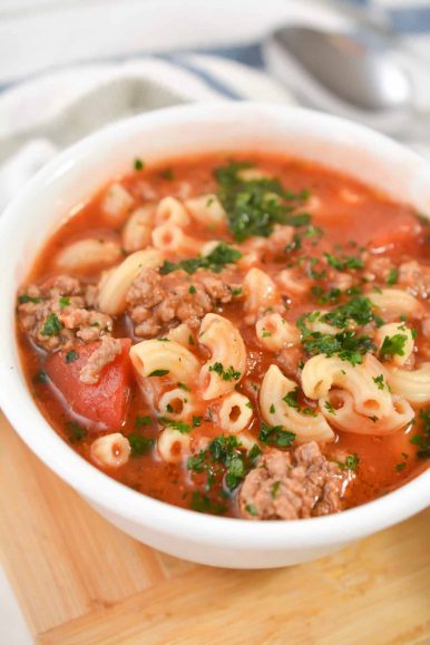 Beef Macaroni Soup - Ready In 35 Minutes! - Sweet Pea's Kitchen