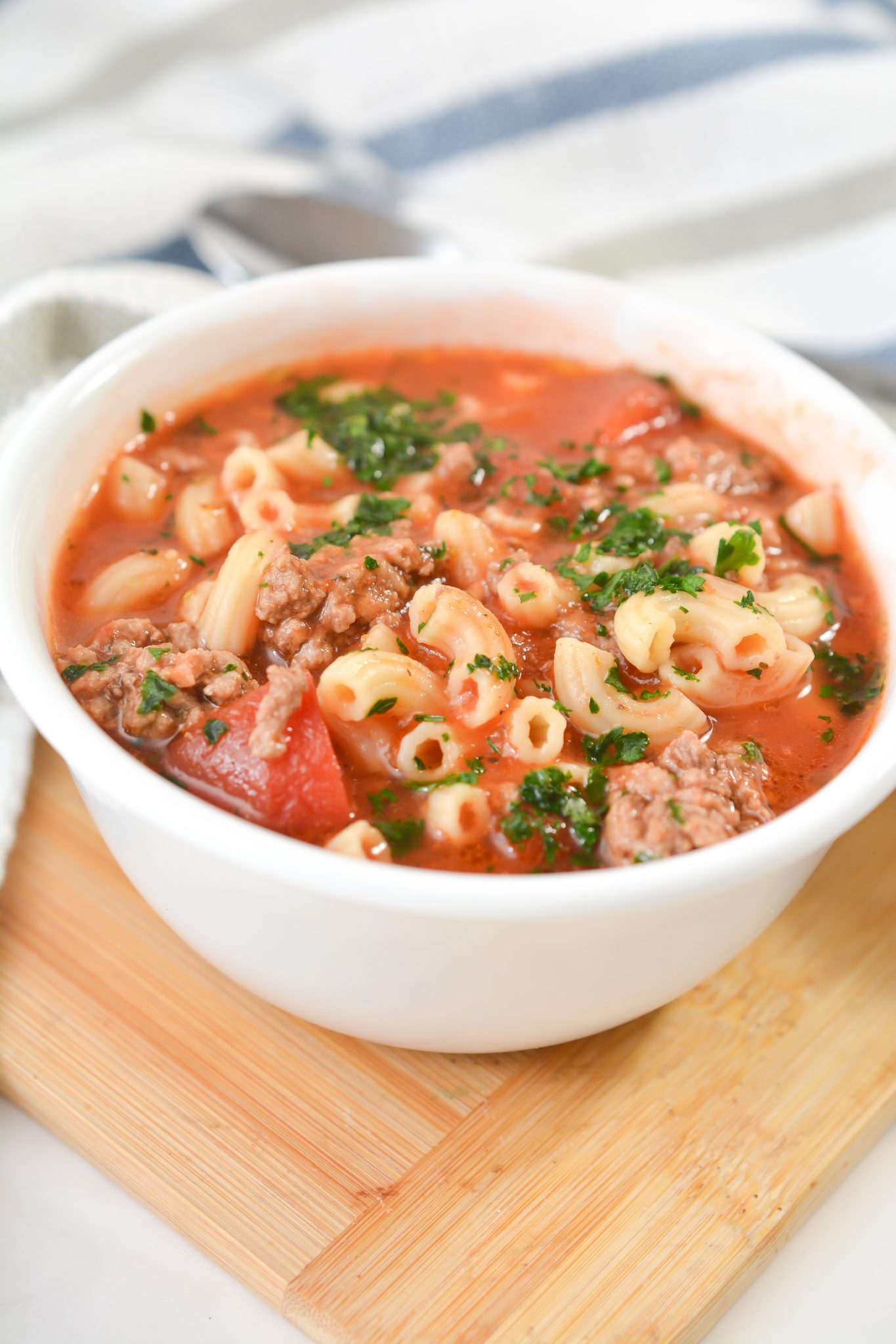 Beef Macaroni Soup - Ready In 35 Minutes! - Sweet Pea's Kitchen