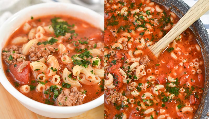 Beef Macaroni Soup - Ready In 35 Minutes! - Sweet Pea's Kitchen