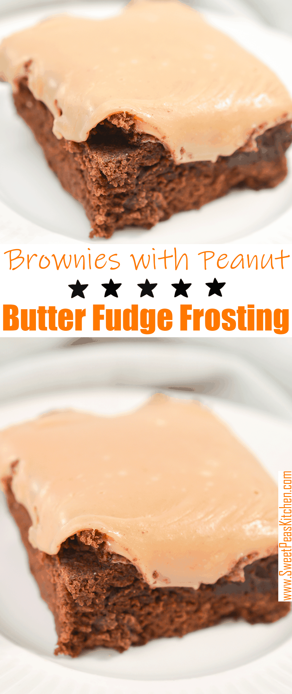 Brownies with Peanut Butter Fudge Frosting